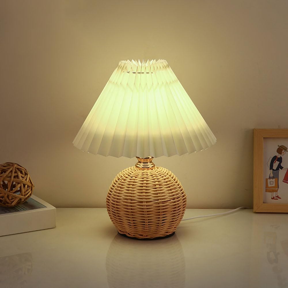 Desk Setup Vintage - Lampa stołowa LED SCKDAY z plisowanym