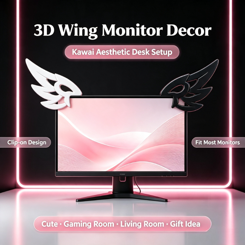 Desk Setup Tech - Urocze 3D ozdoby w kształcie skrzydeł
