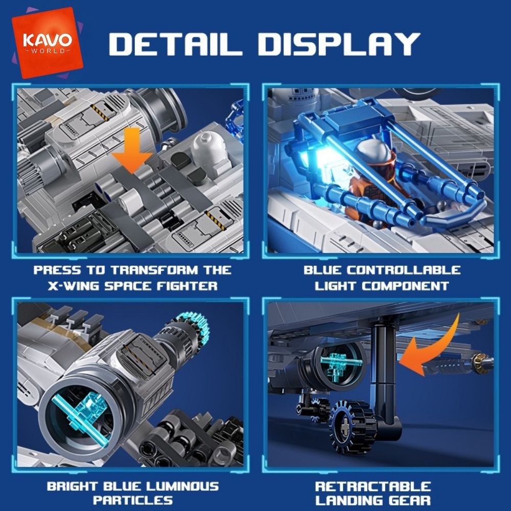 Desk Setup Diy - KAVOWORLD 1271 elementów zestaw konstrukcyjny Sci-Fi