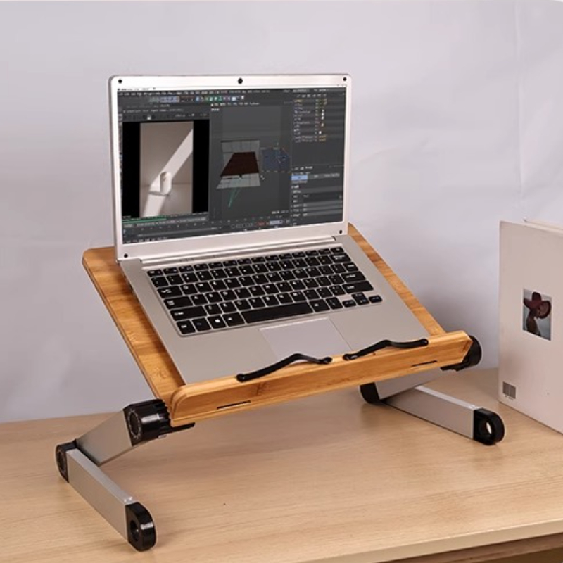 Desk Setup With Ipad - Regulowany bambusowy stolik do łóżka Składany