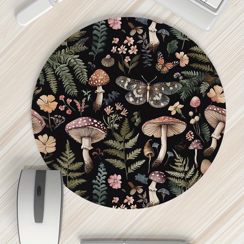 Desk Setup With Plants - Okrągła podkładka pod myszkę z motywem