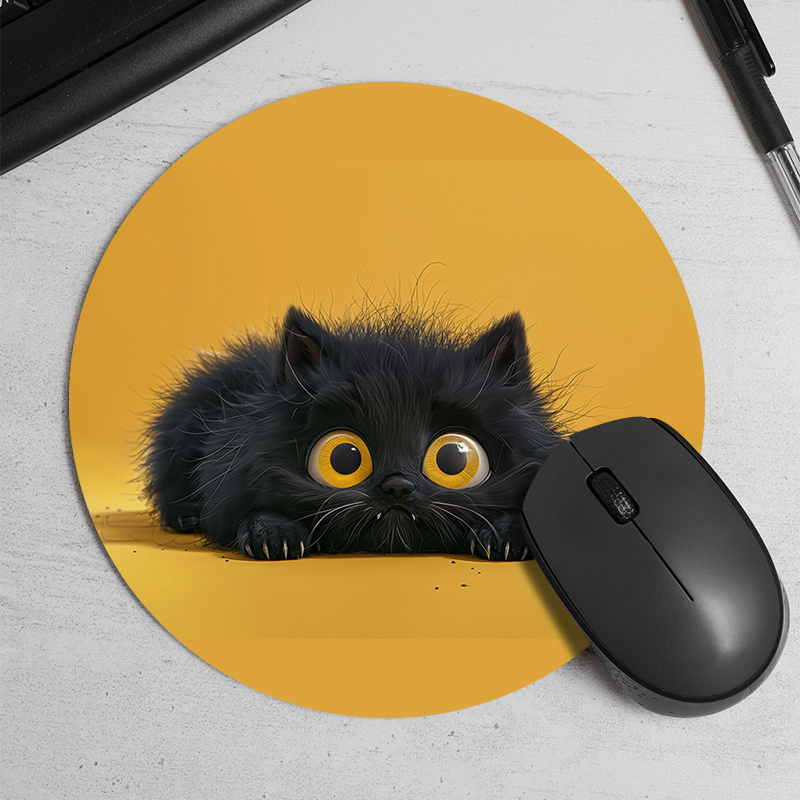 Desk Setup Or Set Up - Okrągła podkładka pod mysz z uroczym