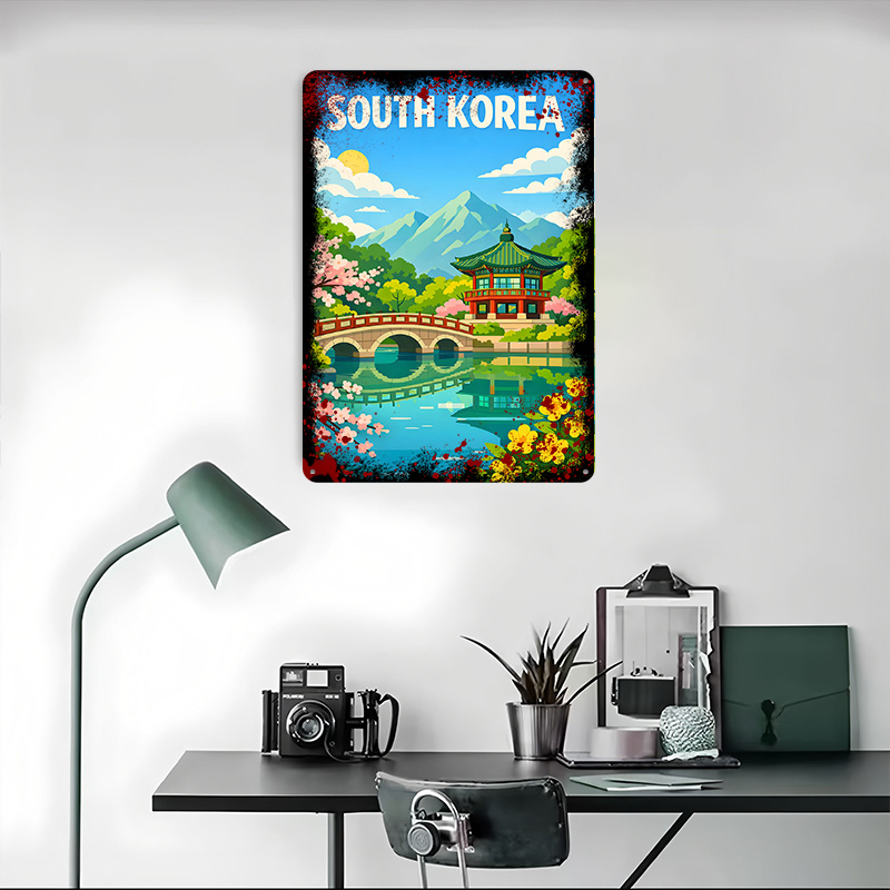 Plakat Podróżniczy z Korei Poł – Desk Setup Vintage recenzja i cena