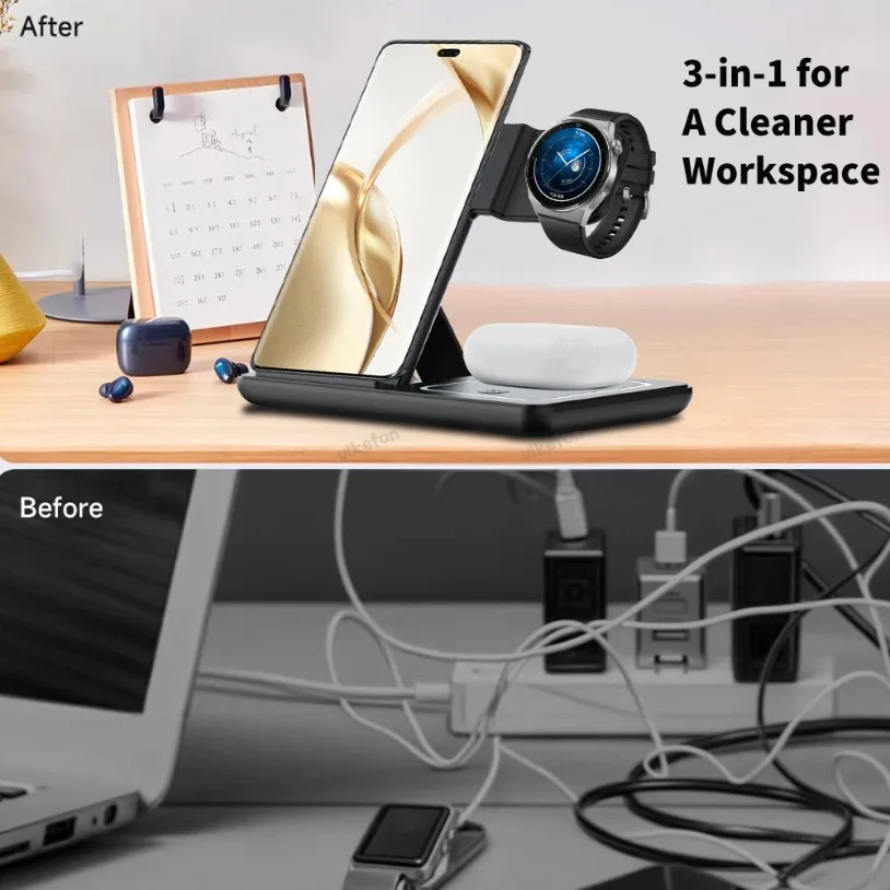 Stacja ładująca 3 w 1, składan – Desk Setup Apple recenzja i cena