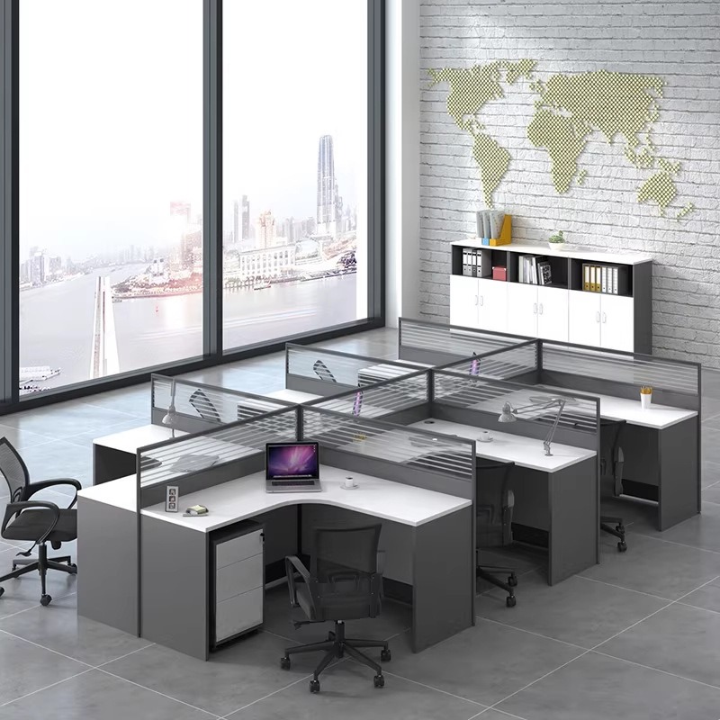 Białe biurko do biura dla 2, 4 – Desk Setup Or Set Up recenzja i cena