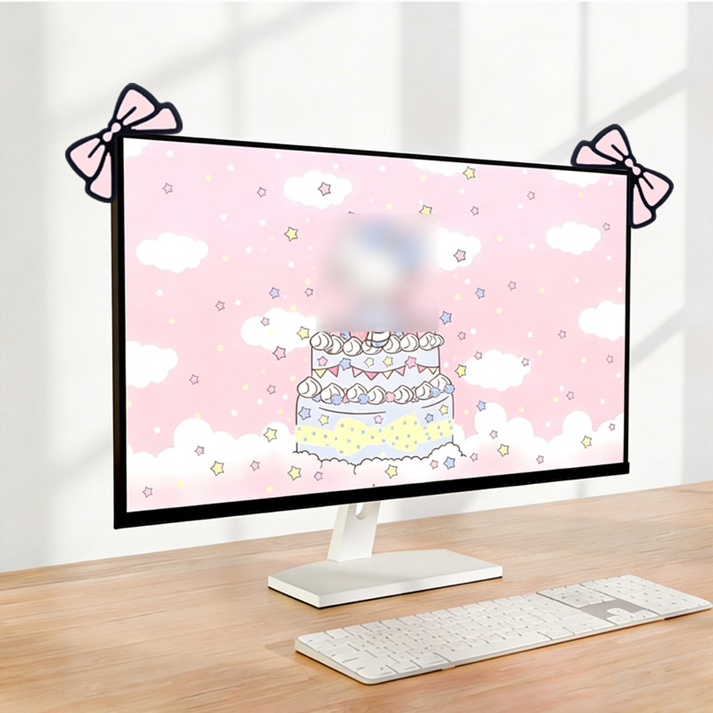 Urocza Różowa Kokardka Dekorac – Desk Setup Monitor And Laptop recenzja i cena
